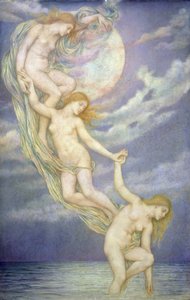 Raggi di luna che si tuffano nel mare da Evelyn De Morgan
